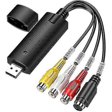 VHS till digital omvandlare videokort fånga konvertera adapter, VHS till digital USB-grabber stöd Ntsc Pal Secam USB 2.0 videoadapter med Vedio Audio