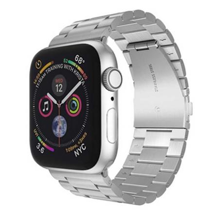 Yhteensopiva Apple Watch -ranneke 38 mm - 40 mm / 42 mm - 44 mm, korvaava ruostumattomasta ter ksest valmistettu metalliranneke - 42-44 mm hopea