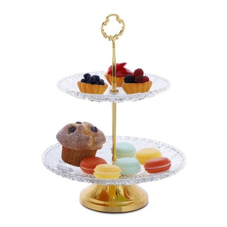 2-tier glas etagere