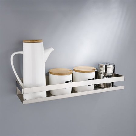 Krydderhylle i rustfritt stål 50 cm - Sølv