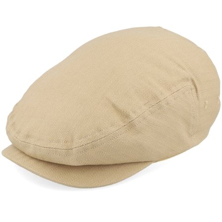 Brixton - Beige flatcap Caps - Hooligan Lw Snap Cap-khaki/Sand Herringbone Flat Cap @ Hatstore