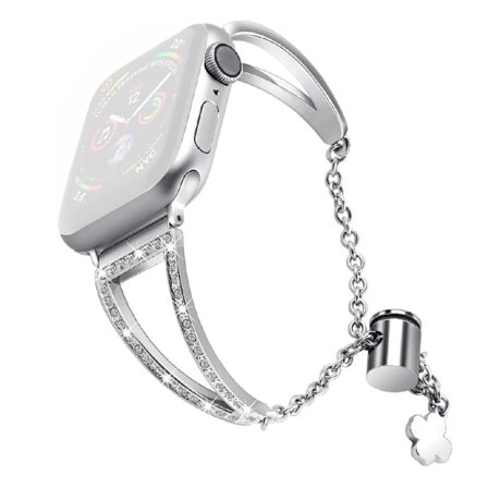 Apple Watch Series 8 (41mm) klockarmband med cool strassdekor - Silver