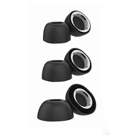 3 paria kokoa L silikonisia korvatulppia Samsung Galaxy Buds3 Pro Bluetooth -kuulokkeille, vaihtotulpat [DB] Musta