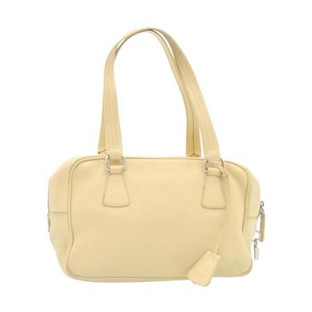 Prada Vintage, Pre-owned Handbag Beige, Dames, Maat:ONE Size,leer