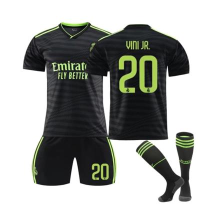 Real Madrid 22/23 Tredje tröjan Vini JR. No.20 fotbollströja 3-delade kit för barn, vuxna 20(115-125CM)