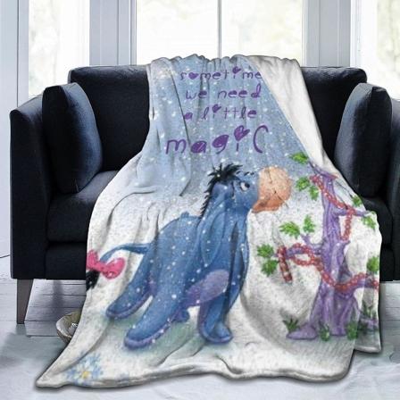 Vintage Eeyore Fleecefilt Heminredning Varmtäcke för bäddsoffa, flera storlekar för vuxna barn Tonåringar Välmatchade sovrumstillbehör-k 80x60in 