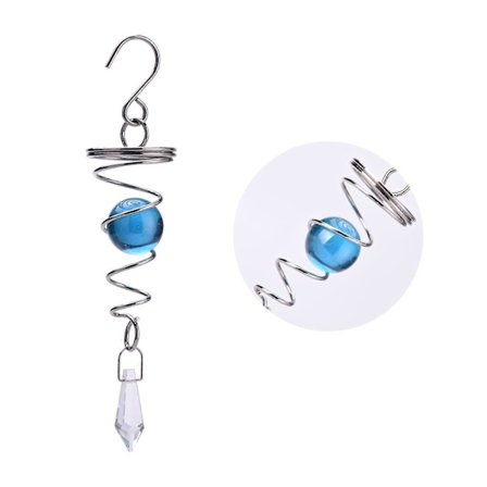 Nordisk Stil Rustfritt Stål Vindspill med Kule, Roterende Spiral, Livslengdesymbol, Uteplassdekor Blå A5