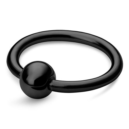 12 mm czarne kółko zapinane kulką ze stali chirurgicznej dla mężczyzn - Biżuteria do piercingu wargi