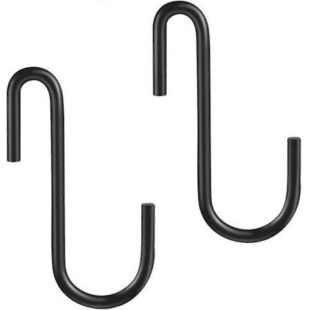 Kraftige S-kroker (10-pakning) - Svarte hengekroker