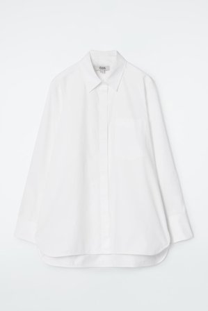COS Damen Lockeres Hemd Mit Offenen Ärmeln - Weiss