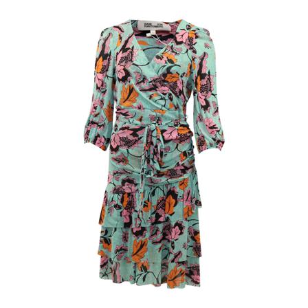 Diane Von Furstenberg Cora Tulle Flower Kjole in Nylon Grøn, Dame