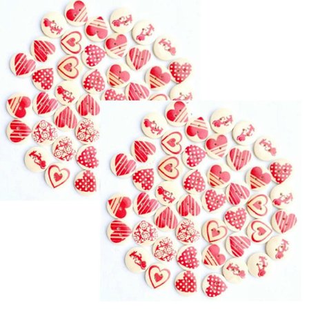 Xubond Knapper Treknapper Mønster 20mm Søm 50 STK Scrapbooking DIY 2 Hull Hjerte Håndverk Hjem DIY Knapper Verktøy