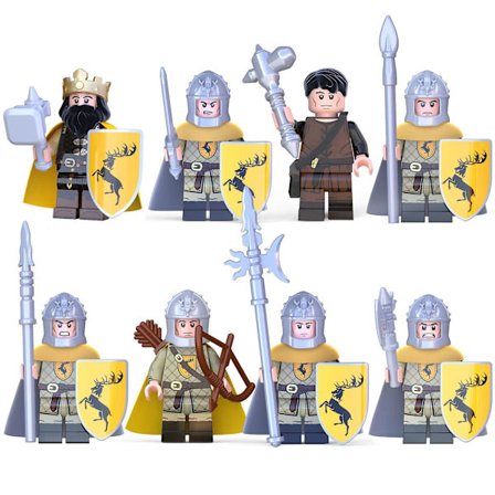 8pcs Game Blocks Of The Rights Of The King Soldier Series With Weapons And Shields Blocks Minifigures