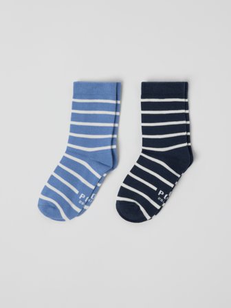 2er-Pack Söckchen, gestreift - 28|30 - kinderbekleidung - blue - Polarn O. Pyret