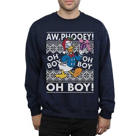 Disney Herr Donald Duck Jul Fair Isle Sweatshirt M Royal
