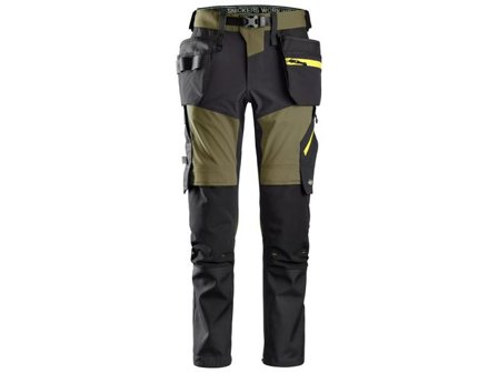 Snickers WORKWEAR Softshellbyxa 6940 grå/grön 88 - Lyreco - Arbetskläder > Arbetsbyxor och shorts > Funktionsbyxor