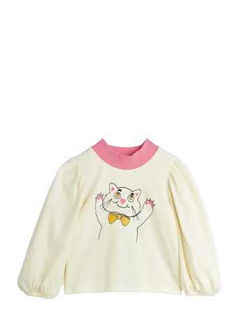 Mini Rodini Cat Sp Balloon Sleeve Top - Cream - 80/86