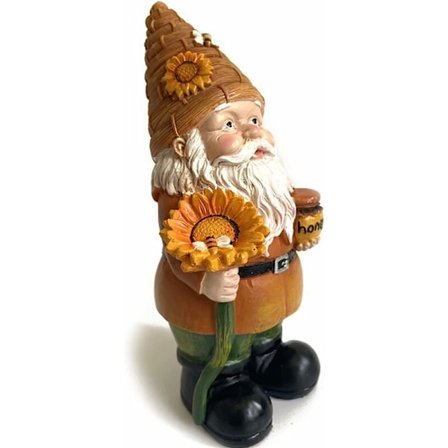 Hjerteformet Solsikke Hagegnom, Bikube, Bifestival, Gnomdekorasjoner for Uteplass, Plen, Hage