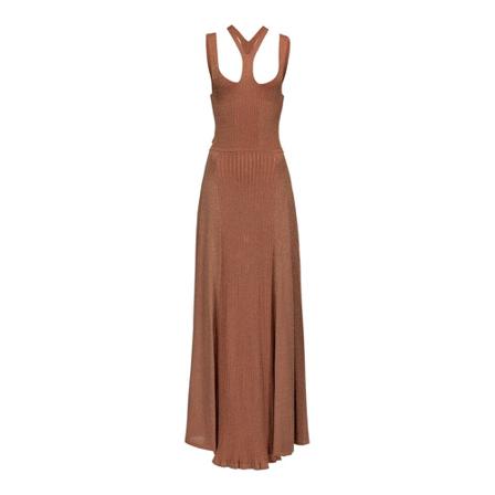 Pinko, Tarazona Lurex ribbed dress Bruin, Dames, Maat:L