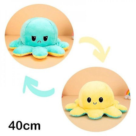 30/40cm Käännettävä Mustekala Pehmolelu Kaksipuolisella Kuviolla Täytetty Sarjakuva WHO [fw]