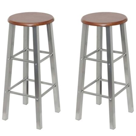 Vidaxl Barstolar 4 St Silver Och Brun Mdf Brun