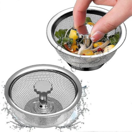 Ny diskho Ser, Set med 2 mindre stål diskho Ser, D Kit diskho Ser med teleskopisk silikonpropp för dränering A