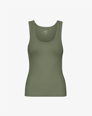 Women Organic Rib Tank Top - Dusty Olive
