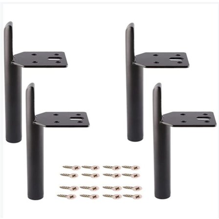 4 stk. Moderne møbelben i jern til udskiftning af sofa med skrue