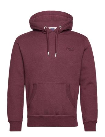 Vintage Logo Emb Hood Hoodie Trøje Burgundy Superdry