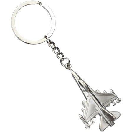 Sølvmetall Jetfly Nøkkelring Fly med Rustfritt Stål Lin