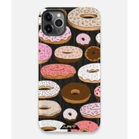 iPhone 13, Pro og Max gjennomsiktig deksel med smultringer med sjokolad rosa