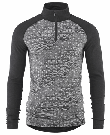 Bula Geo Merino Wool Halfzip Dgrey