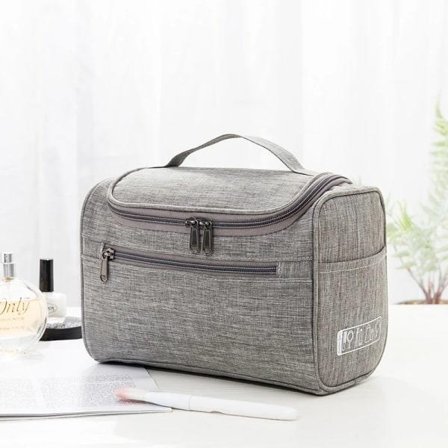 Vandtæt Forbindelse Kosmetiktaske til Kvinder Organizer Makeup Taske til Mænd Etui Badeværelse Toiletartikler Taske Vasketøjsopbevaringstasker Grå