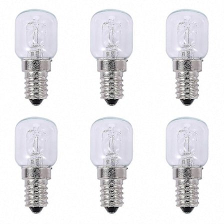 6x E14 Högtemp 500°C Halogen Ugnslampor 25W 250V Quartz Värmelampa för Ugn