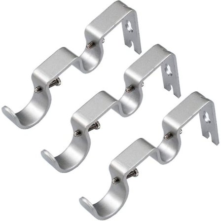 Stærke Gardinstangsbeslag Dobbelt Stangsbeslag 1" & 5/8" Stang, Ikke-justerbar, Sæt af 3.