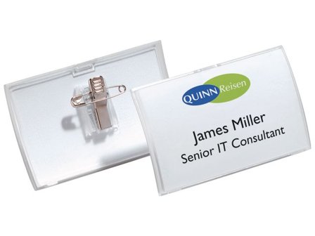 DURABLE Namnskylt 90x54mm 25/fp - Lyreco - Kontorsmöbler och inredning - Namnskyltar och korthållare - Namnbrickor