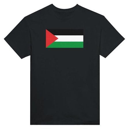 T-paita - PIXELFORMA - Palestinian lippu - Musta - 100% puuvilla - Lyhyet hihat