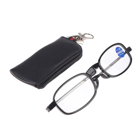 Läsa Blue Ray Glasögon Män Kvinnor Vikbara Glasögon Båge Metall Black 150