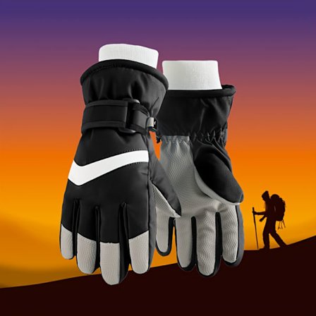 Par med høykvalitets utendørssportshansker for barn, designet for ski