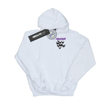 DC Comics Herr Batman Joker Smile Brösttryck Hoodie 3XL Vit