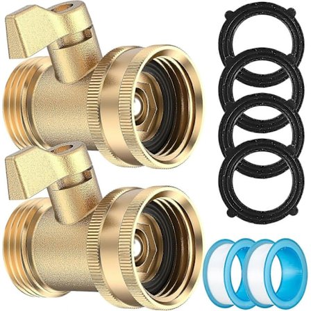 2/4 stk. vandslange afspærringsventil 3/4 tommer massiv messing haveslange kugleventil med spændeskiver og rå tape kraftig haveslangekobling til 