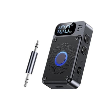 Bil Bluetooth Sender Modtager, 3.5mm Aux Audio Adapter Bluetooth 5.4 med LED Display Volumenkontrol Bluetooth Modtager