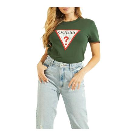 Guess T-Shirts , Groen , Dames , Maat: XS