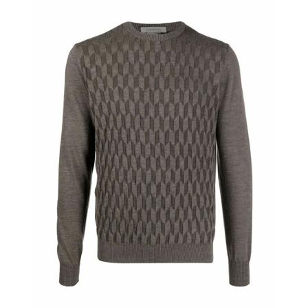 Corneliani Round-neck Strik Brun, Herre Strik