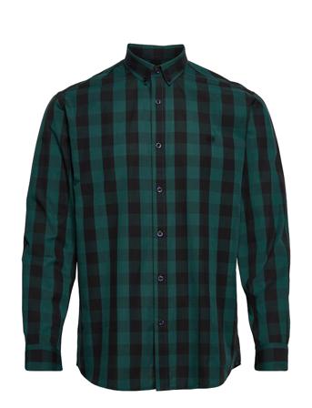Slhregmadrid Check Shirt Ls Skjorta Casual Grön Selected Homme