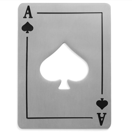 Ace | Srebrzysty otwieracz do butelek z asem pik dla mężczyzn - Prezenty dla smakoszy