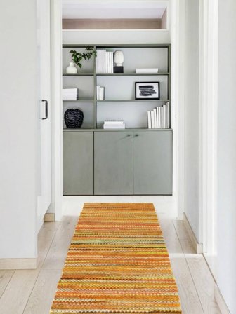 Ronja 80X350 Piccolo Multicolore/Giallo Passatoia Tappeti Cotone Tappeto