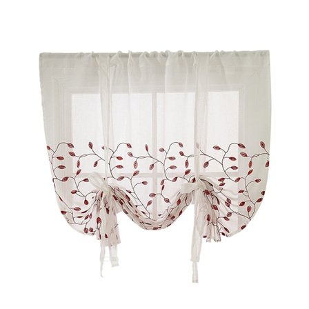 Polyestergardiner med blommönster, korta och draperade för heminredning