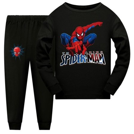 Barn Spiderman Pyjamas Langarmet T-skjorte Bukser Sleepwear PJs Sett Superhelt Pyjamas Antrekk for 7-14 År