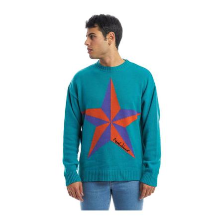 Moschino Round-neck Stickat blå, Herr, Herr, Storlek: M